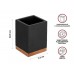 Стакан для зубных щеток WOOD BLISS, черный, PERFECTO LINEA (Композитный материал: полирезин под натуральный камень, карбонат кальция)